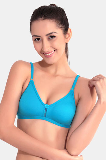 Buy Floret Double Layered Wirefree Natural Lift T-Shirt Bra - Cyan